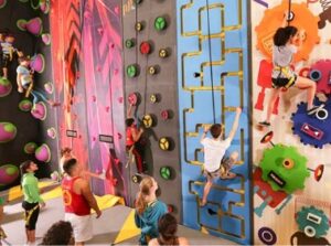 climbing wall of indoor playground